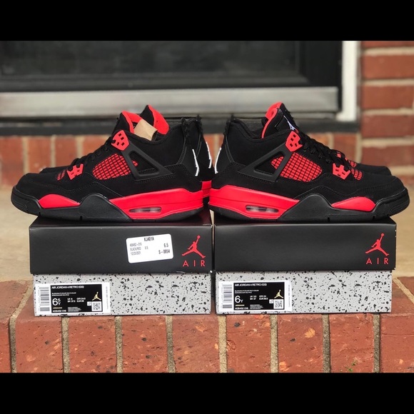 Jordan | Shoes | Air Jordan Retro 4 Red Thunder Sizes 65y 8 Wmns 7y 85 Wmns  | Poshmark